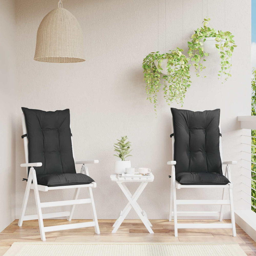 Aukštos atlošo kėdžių pagalvių rinkinys 2 pcs Melanžinė juoda