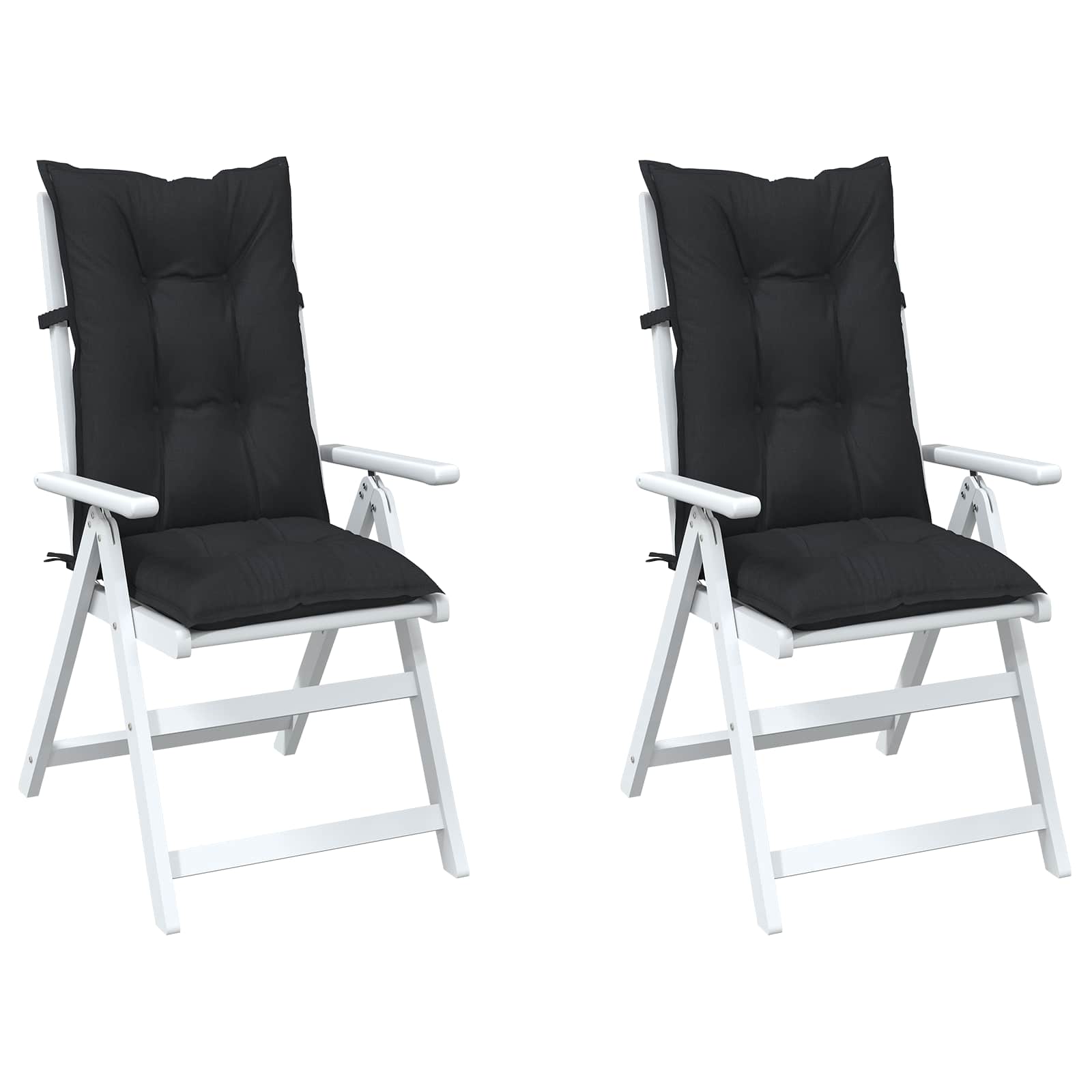 Aukštos atlošo kėdžių pagalvių rinkinys 2 pcs Melanžinė juoda