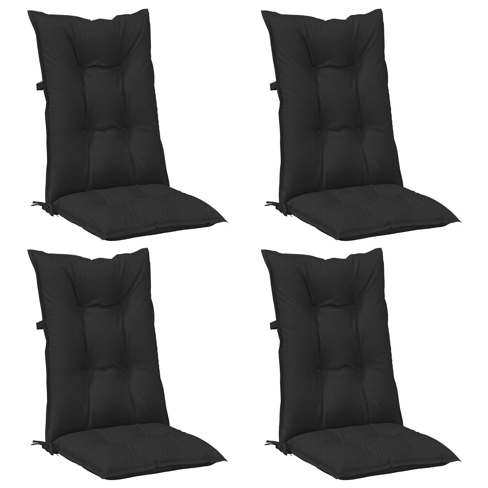 Aukštos atlošo kėdžių pagalvių rinkinys 4 pcs Melanžinė juoda