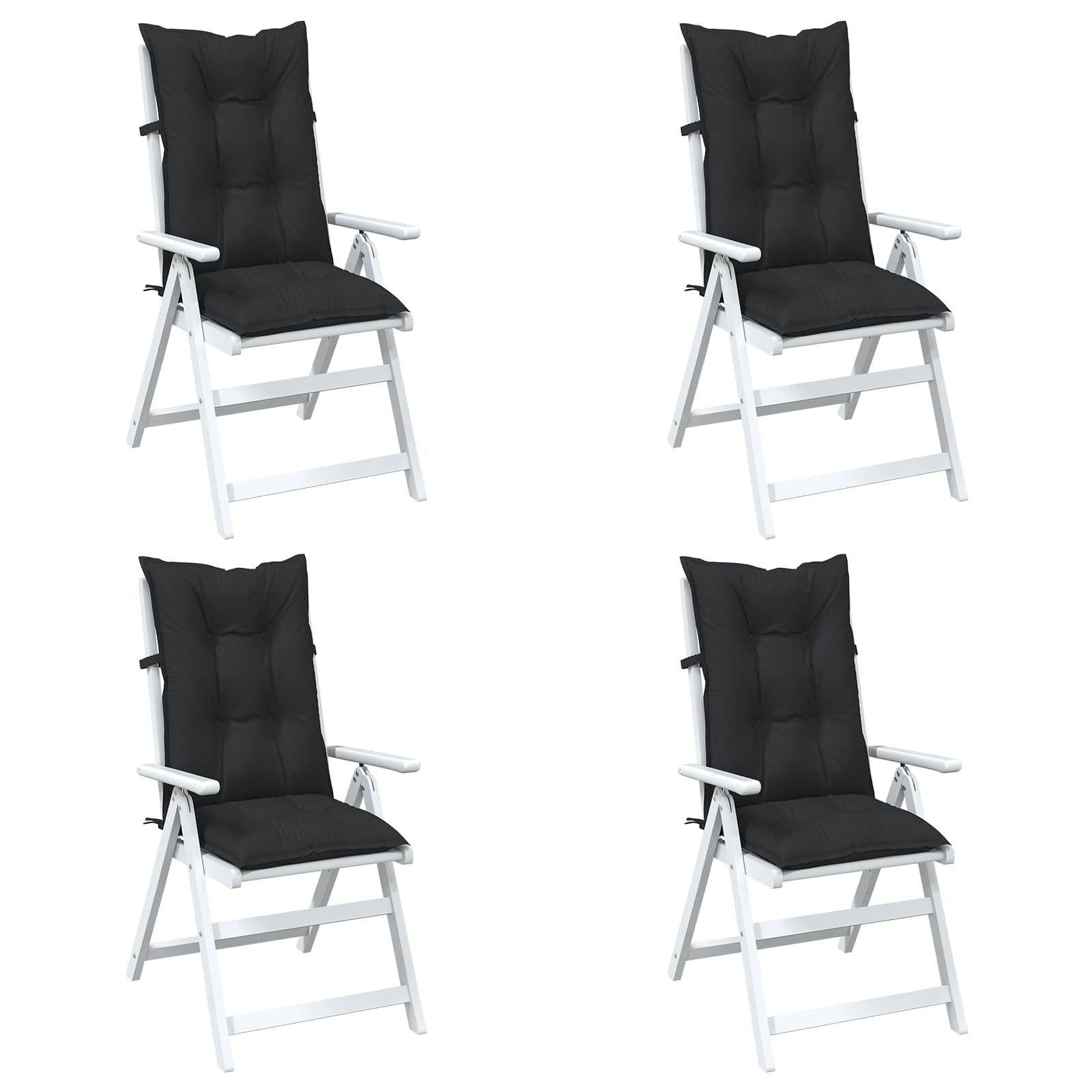 Aukštos atlošo kėdžių pagalvių rinkinys 4 pcs Melanžinė juoda
