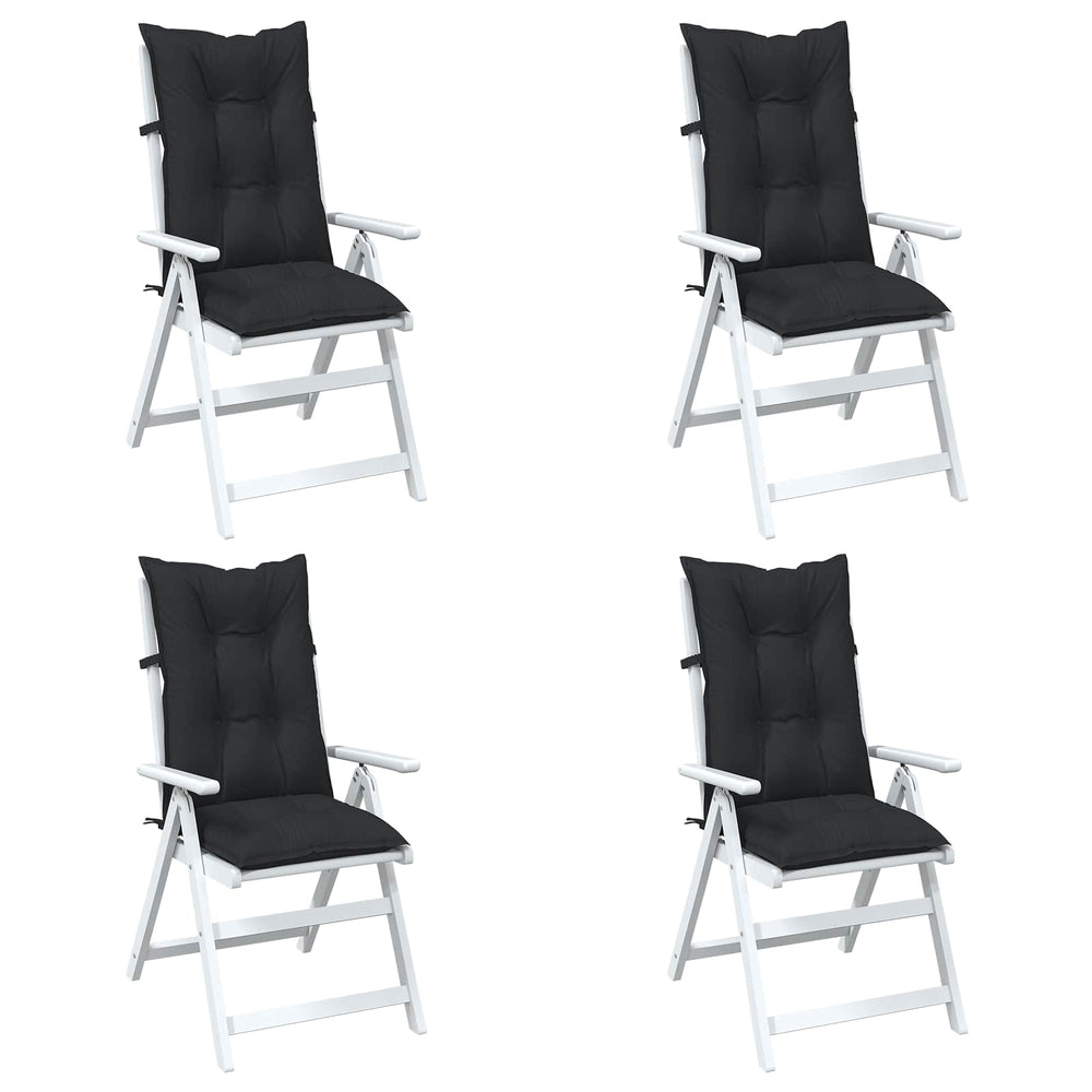 Aukštos atlošo kėdžių pagalvių rinkinys 4 pcs Melanžinė juoda