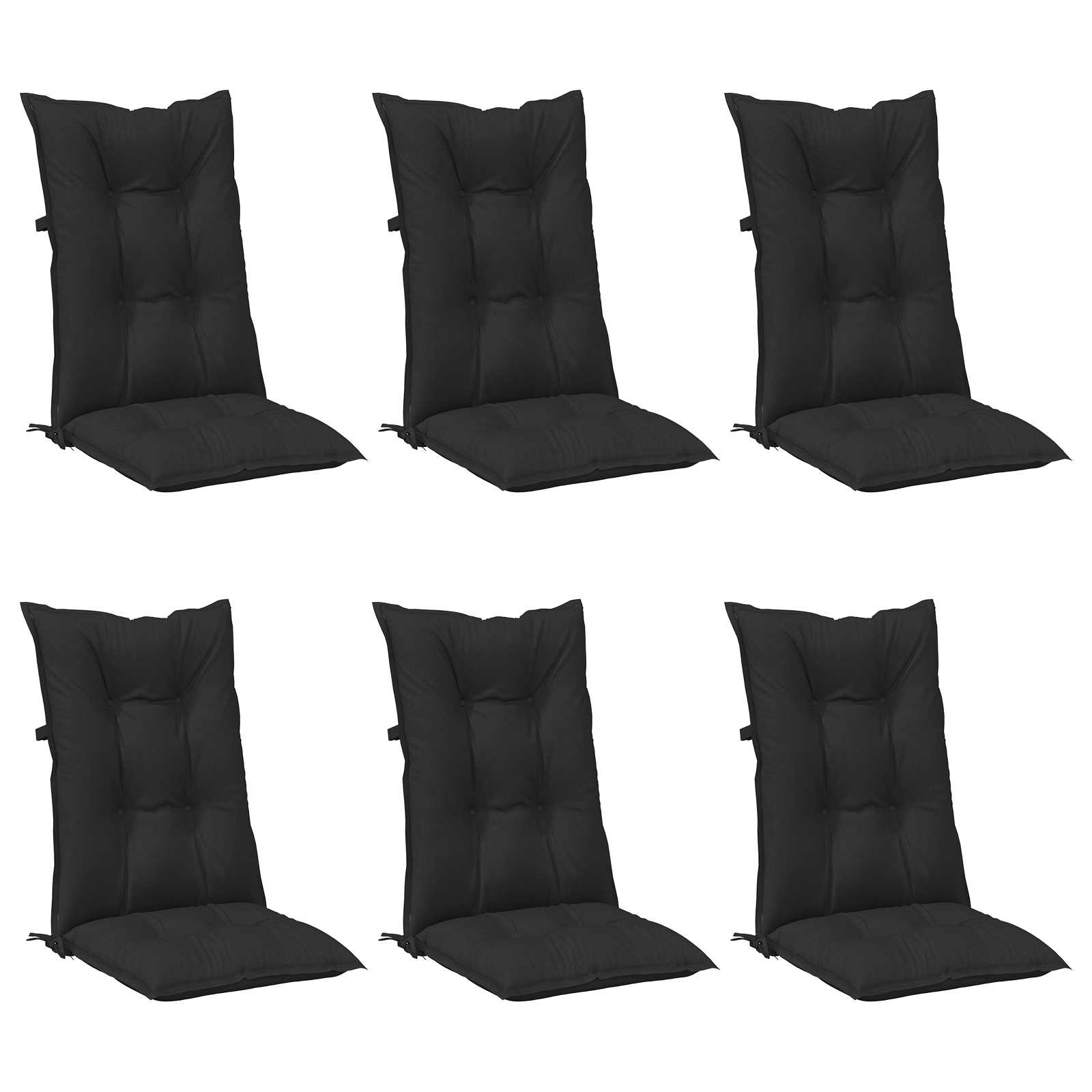 Aukštos atlošo kėdžių pagalvių rinkinys 6 pcs Melanžinė juoda