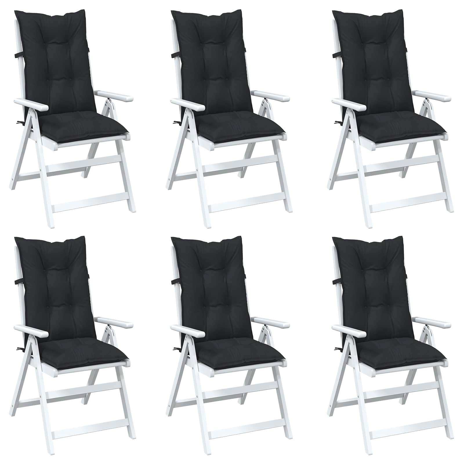 Aukštos atlošo kėdžių pagalvių rinkinys 6 pcs Melanžinė juoda