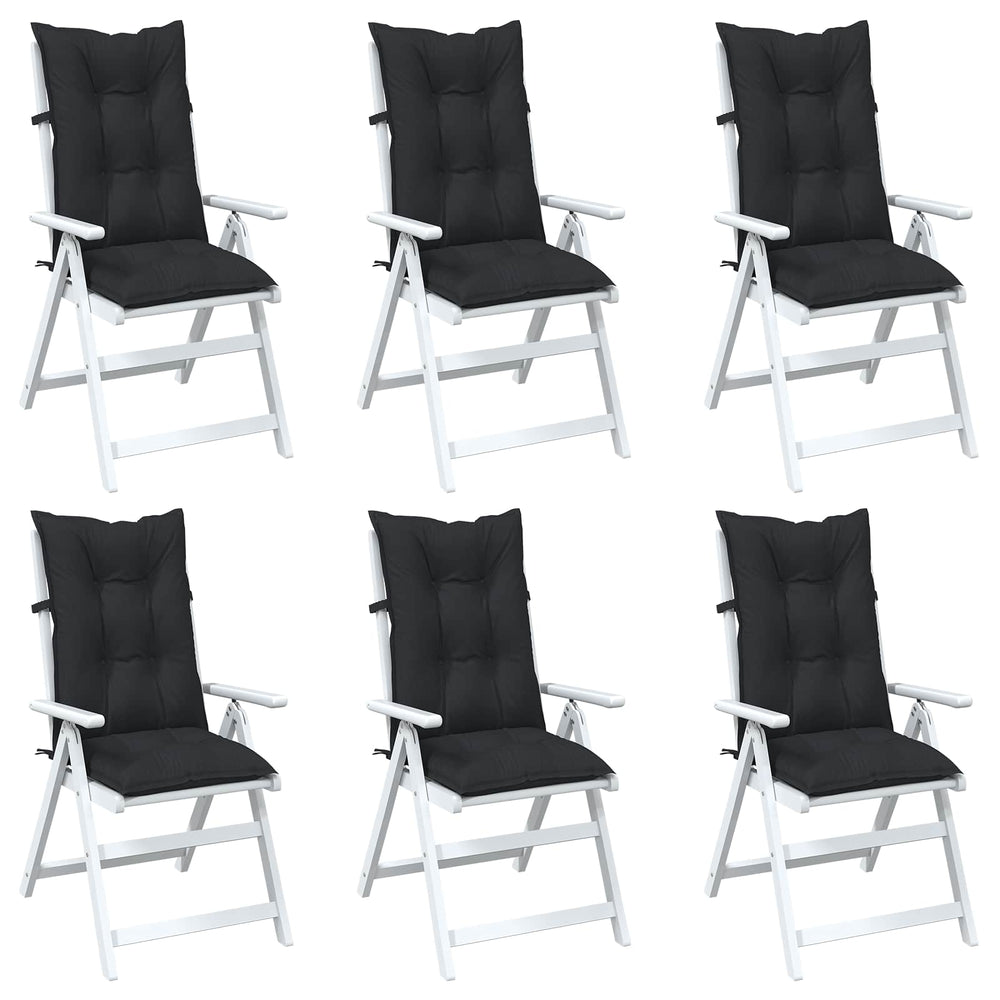 Aukštos atlošo kėdžių pagalvių rinkinys 6 pcs Melanžinė juoda