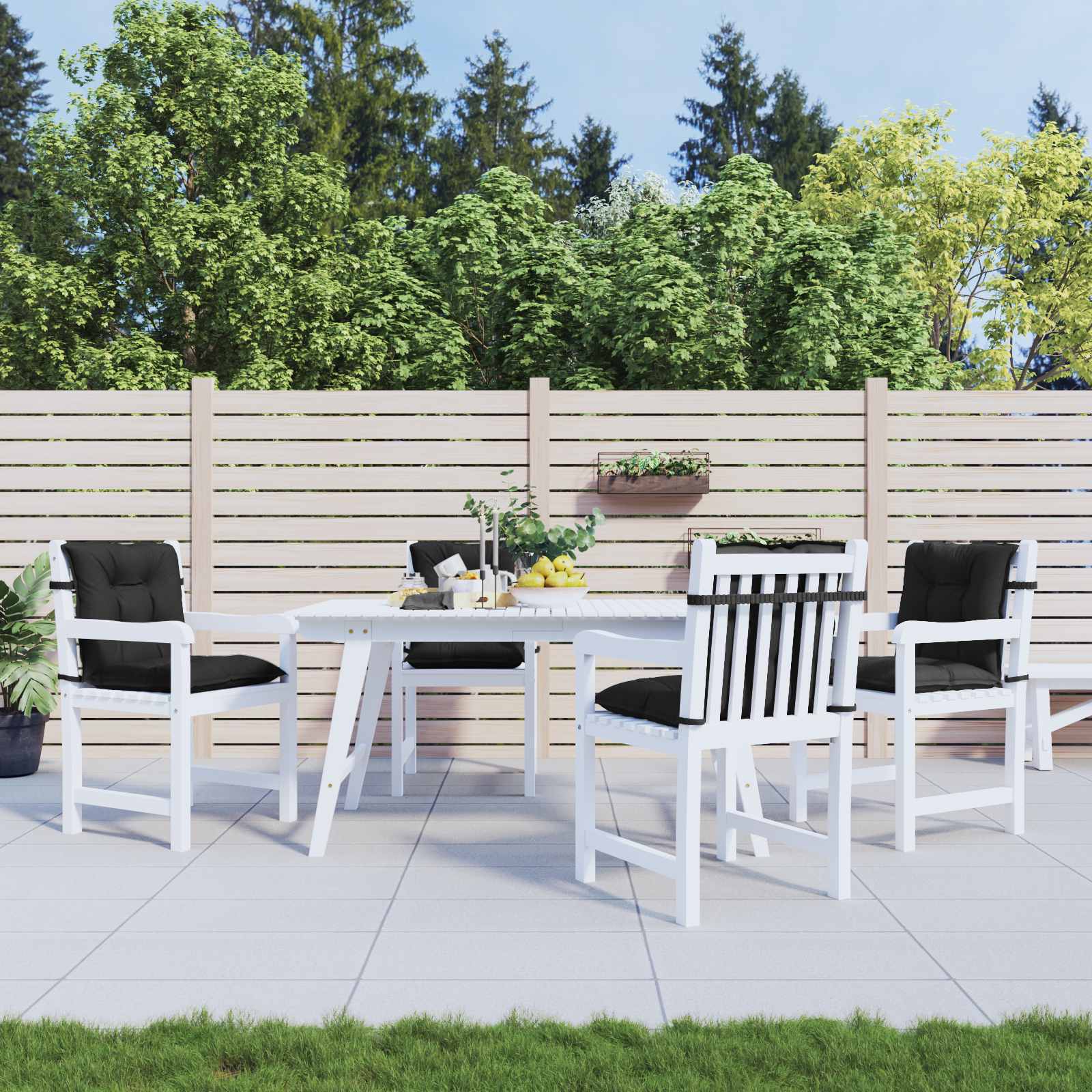 Žemintaško kėdžių pagalvėlės rinkinys 4 pcs Melanas Juodas