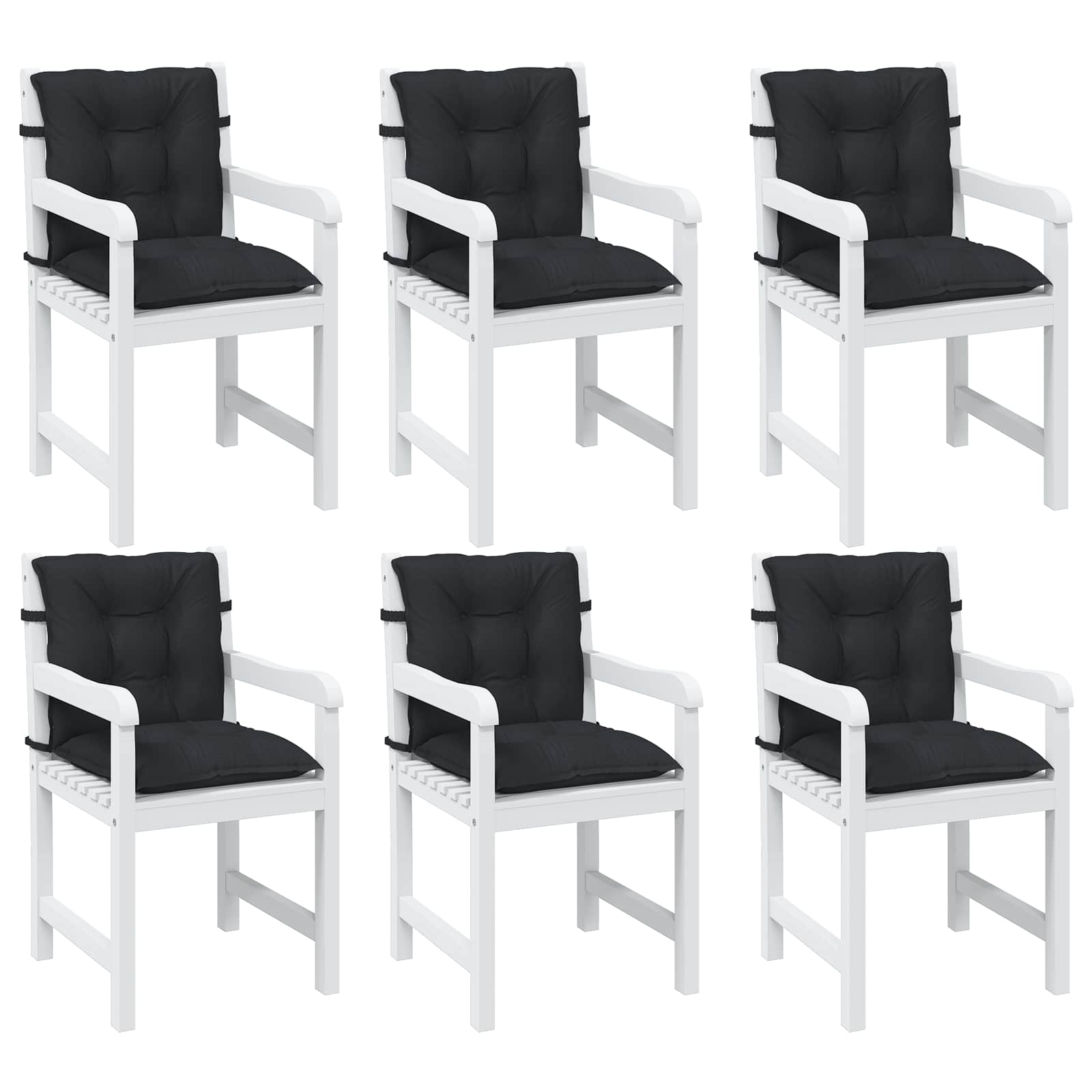 Žemintaško kėdžių pagalvėlės rinkinys 6 pcs Melanas Juodas