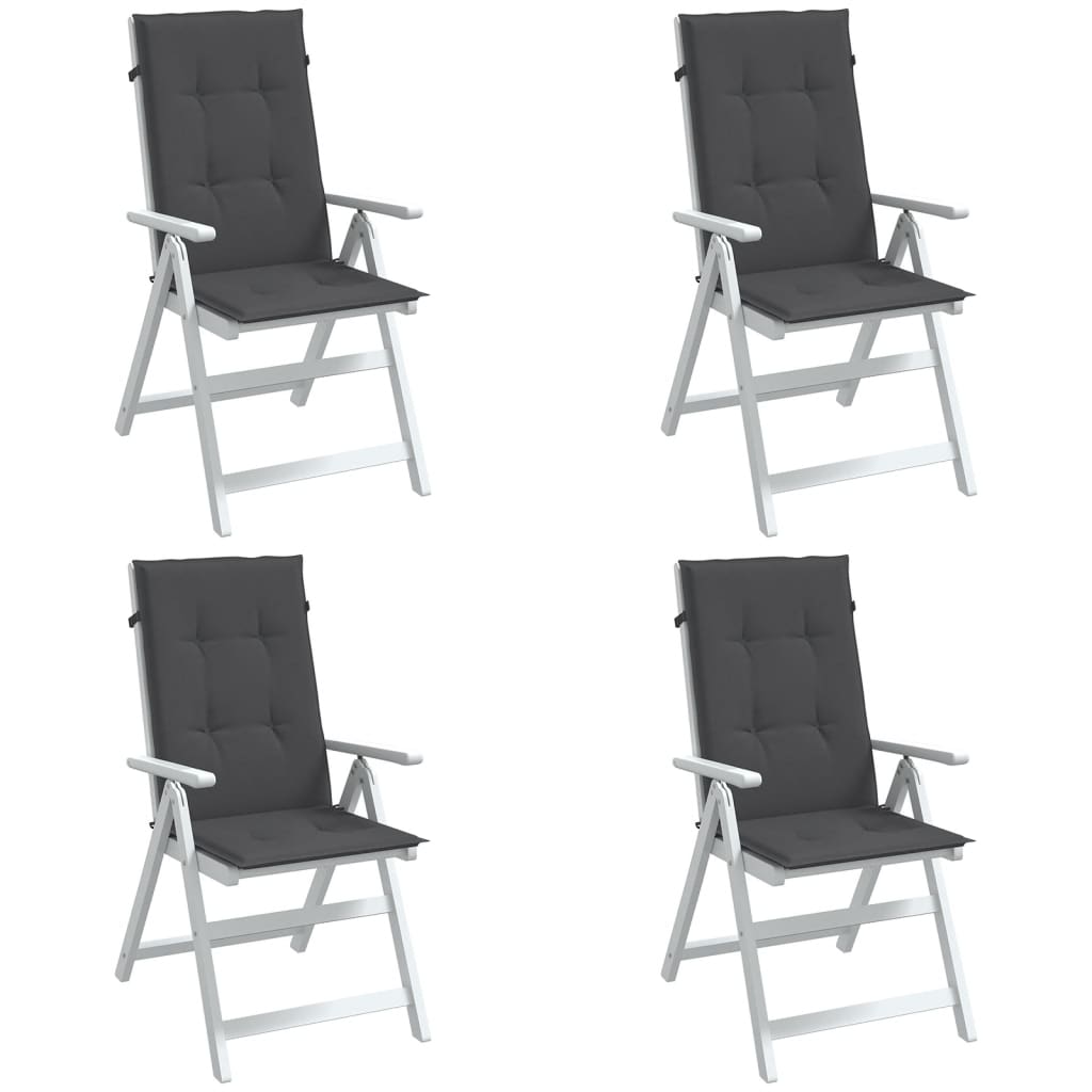 Kėdės pagalvėlės, 4vnt., antracito, 120x50x4cm, audinys