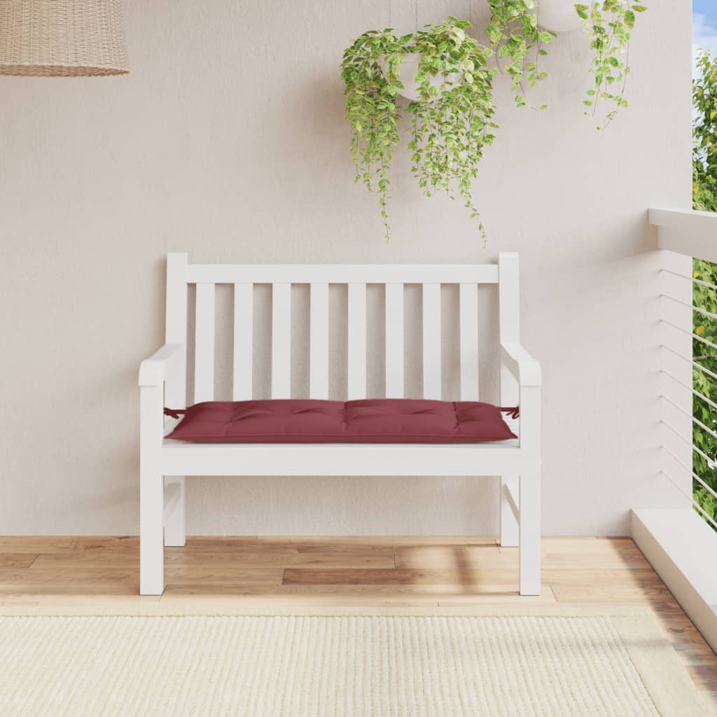 Garden bench cushion, wine red, 100x50x7cm, fabric