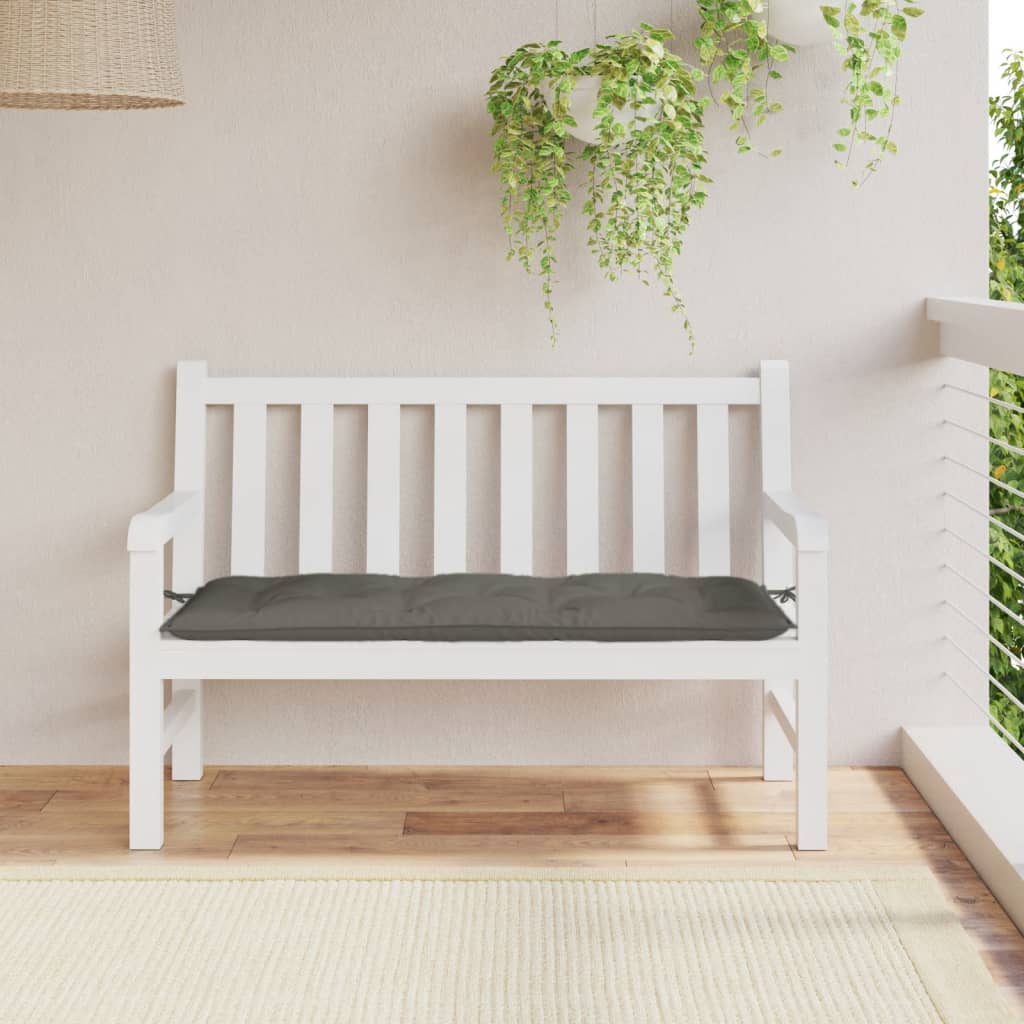 Garden bench cushion, dark grey, 120x50x7cm, fabric