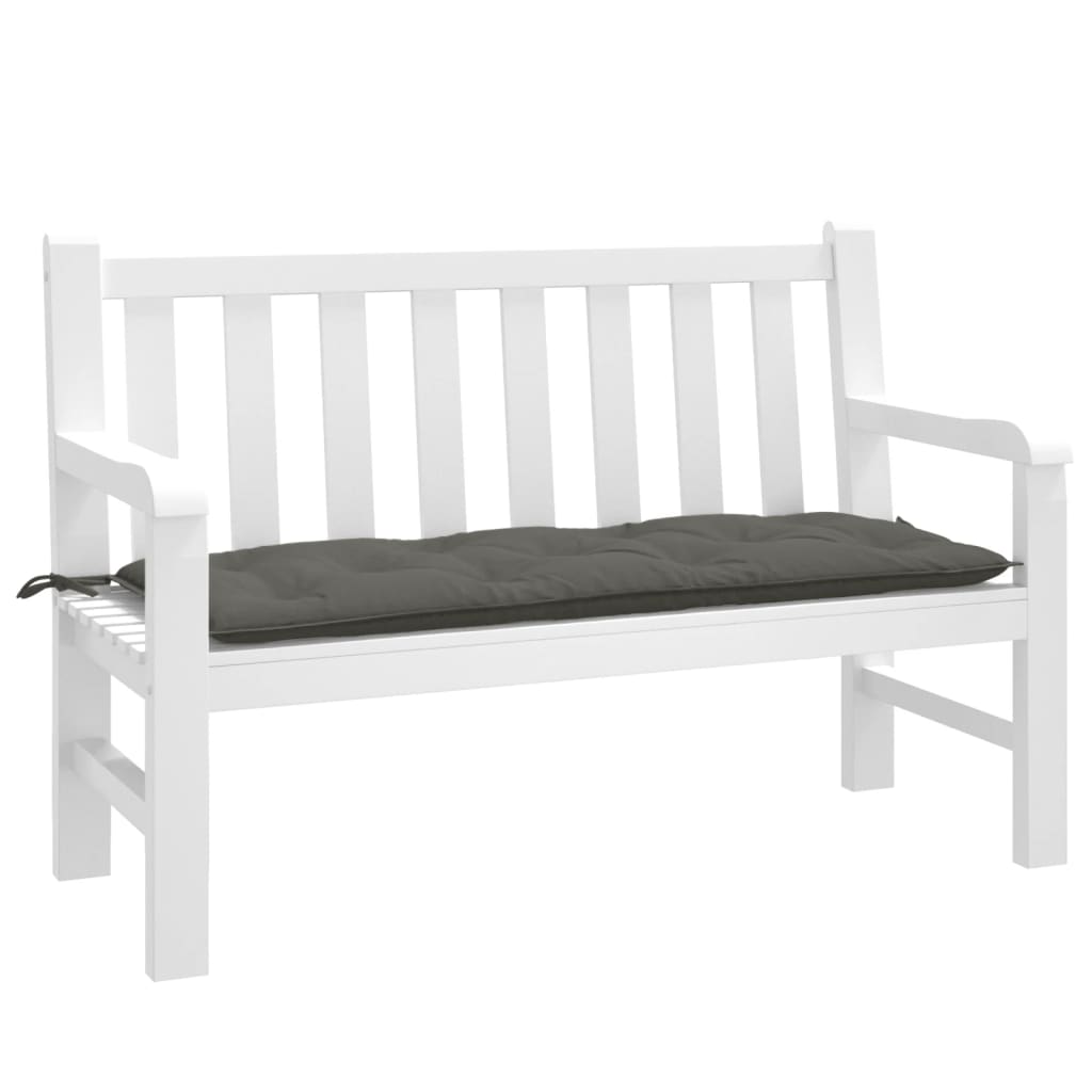 Garden bench cushion, dark grey, 120x50x7cm, fabric