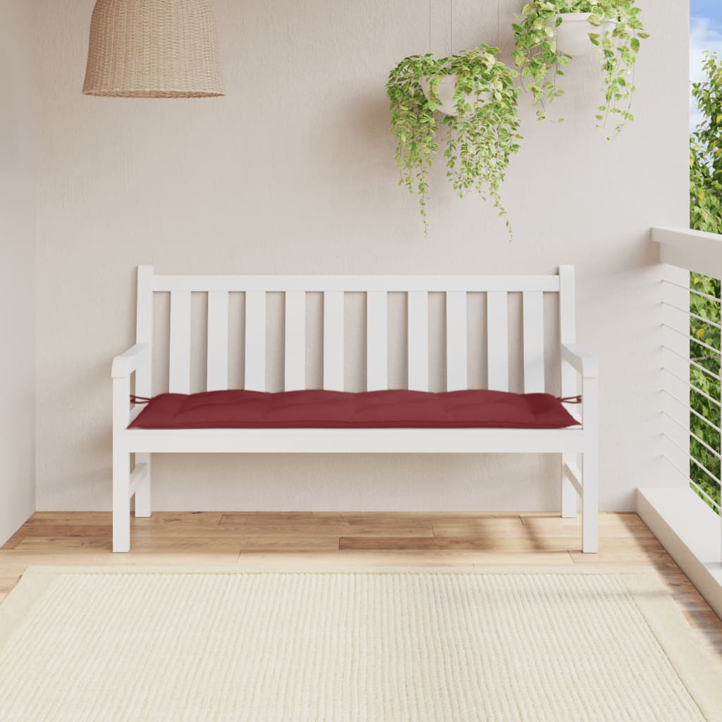 Garden bench cushion, wine red, 150x50x7cm, fabric