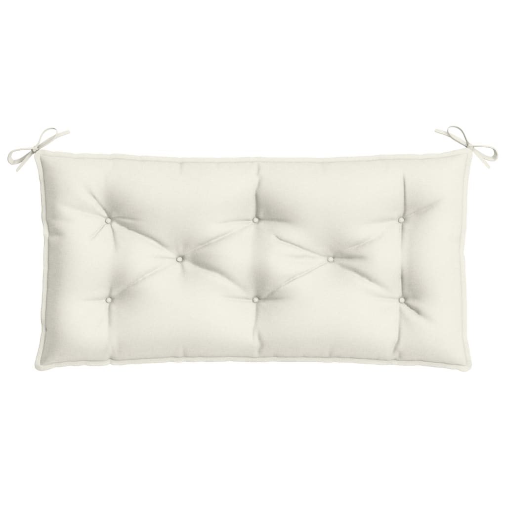 Garden bench cushions, 2 pcs., cream, 100x50x7cm, fabric