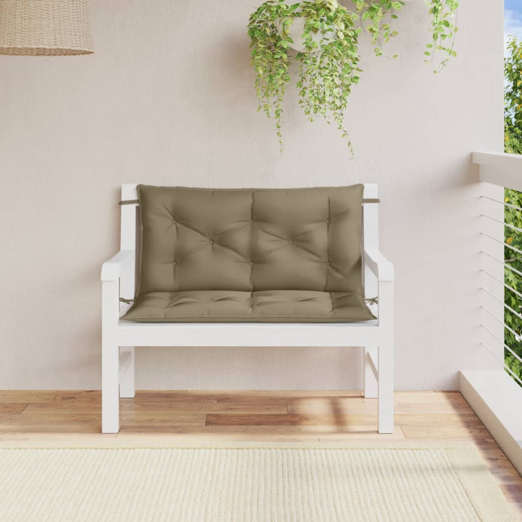 Garden bench cushions, 2 pcs, taupe, 100x50x7cm, fabric