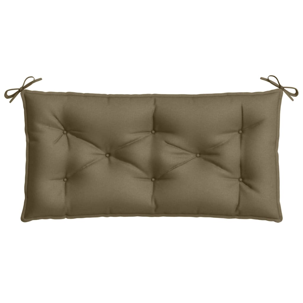 Garden bench cushions, 2 pcs, taupe, 100x50x7cm, fabric