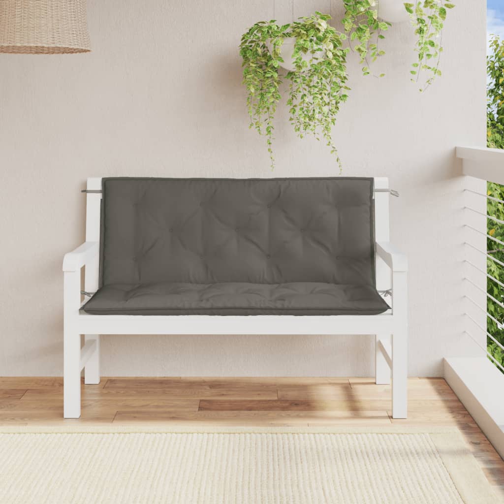 Sodo suoliuko pagalvėlės, 2vnt., pilkos, 120x50x7cm, audinys