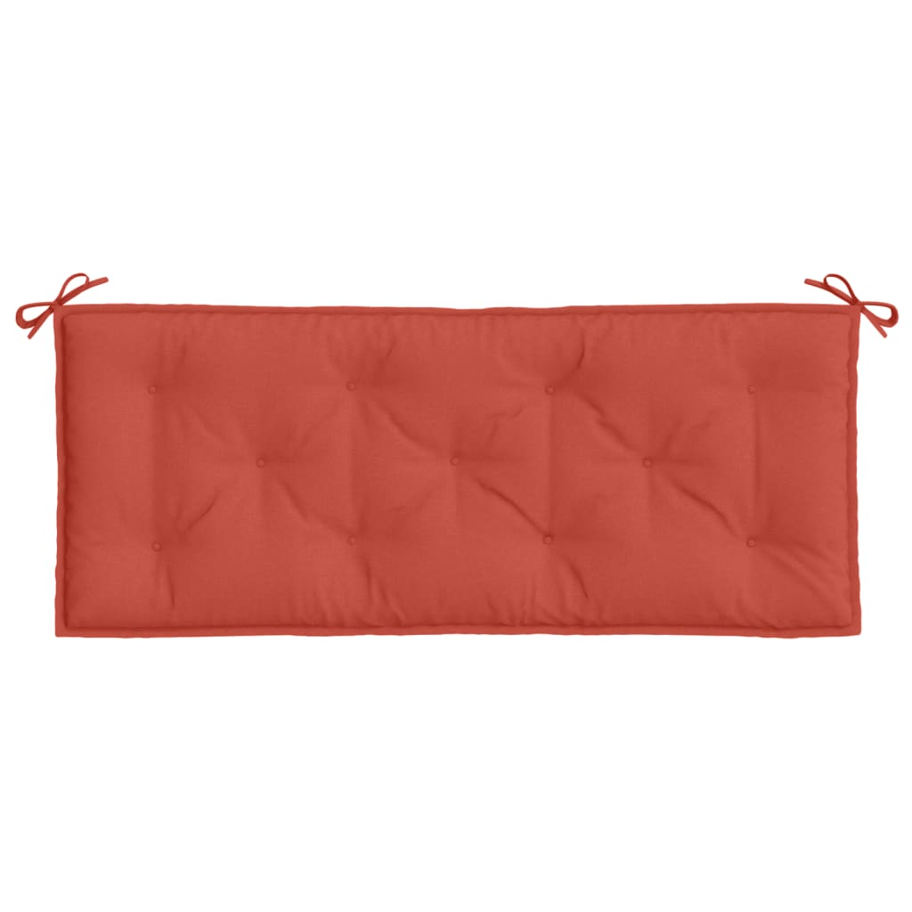 Garden bench cushions, 2 pcs., red, 120x50x7cm, fabric
