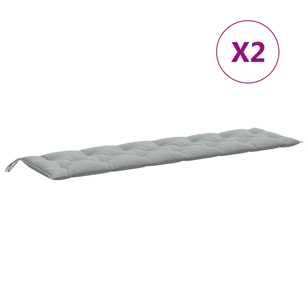 Dārza soliņa spilveni, 2 gab., pelēki, 200x50x7cm, audums