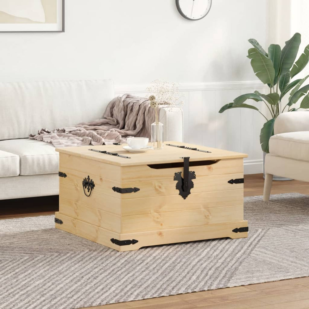Corona storage box, 78x78x45cm, solid pine wood
