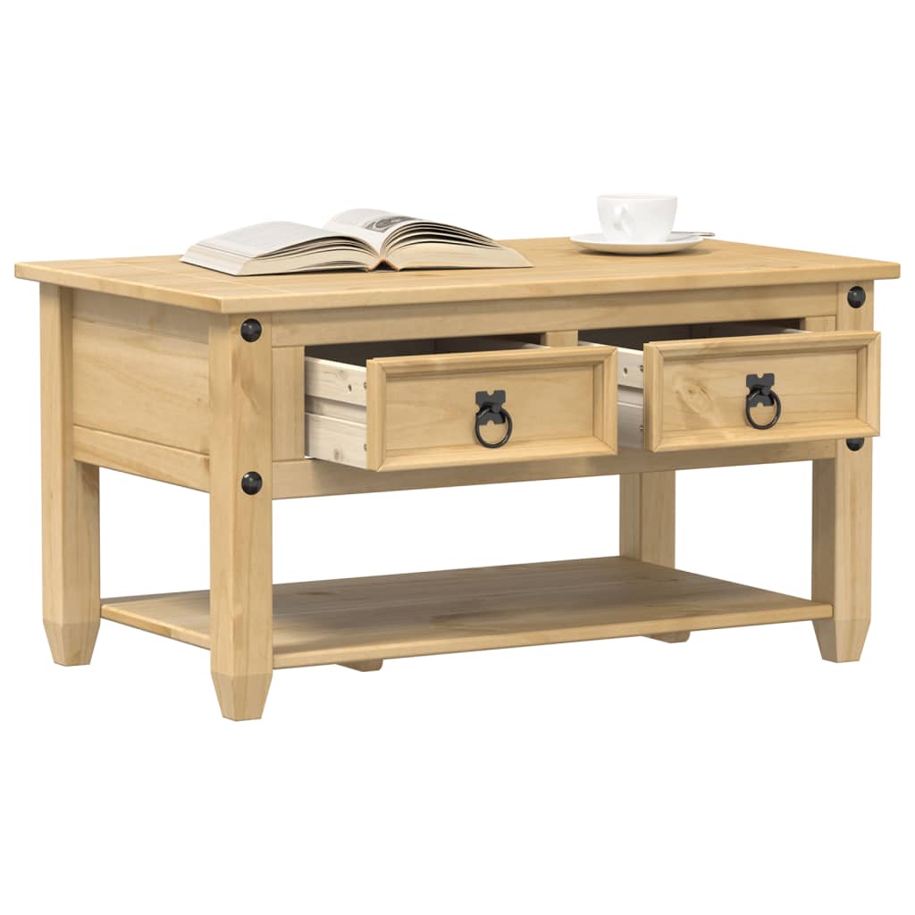Corona coffee table with drawers, 85x50x45cm, solid pine