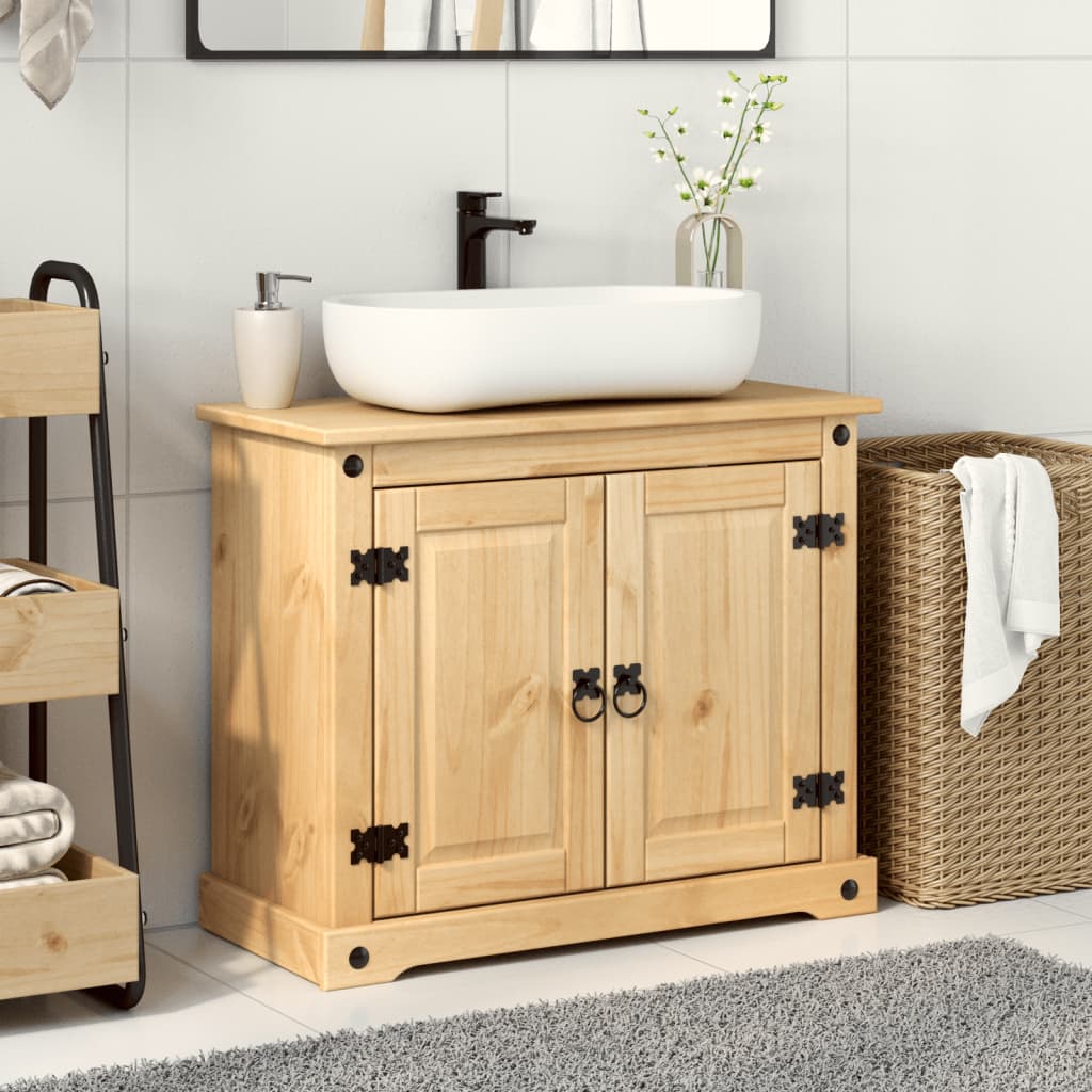 Bathroom cabinet for washbasin Corona, 73x33x60cm, solid pine