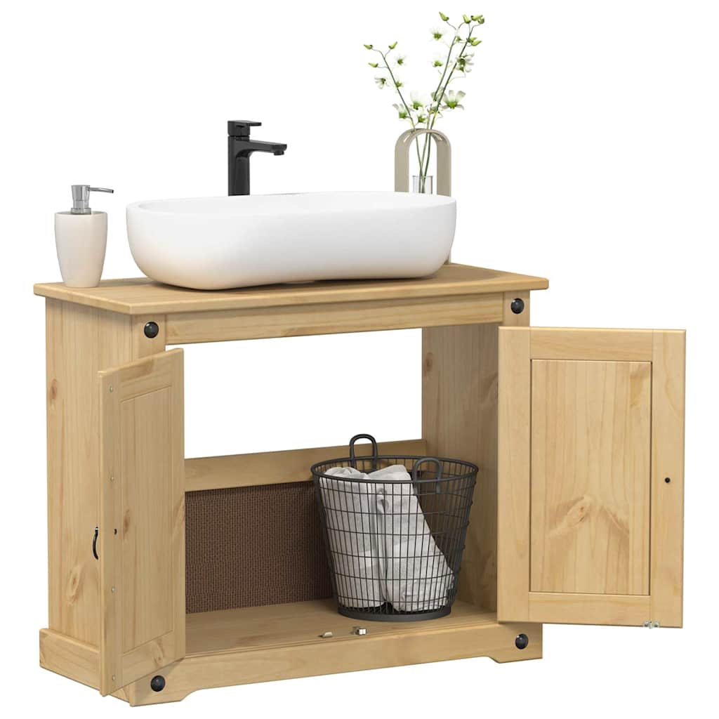 Bathroom cabinet for washbasin Corona, 73x33x60cm, solid pine