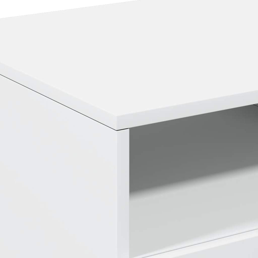 Coffee table with LED lights, white, 90x49x40cm