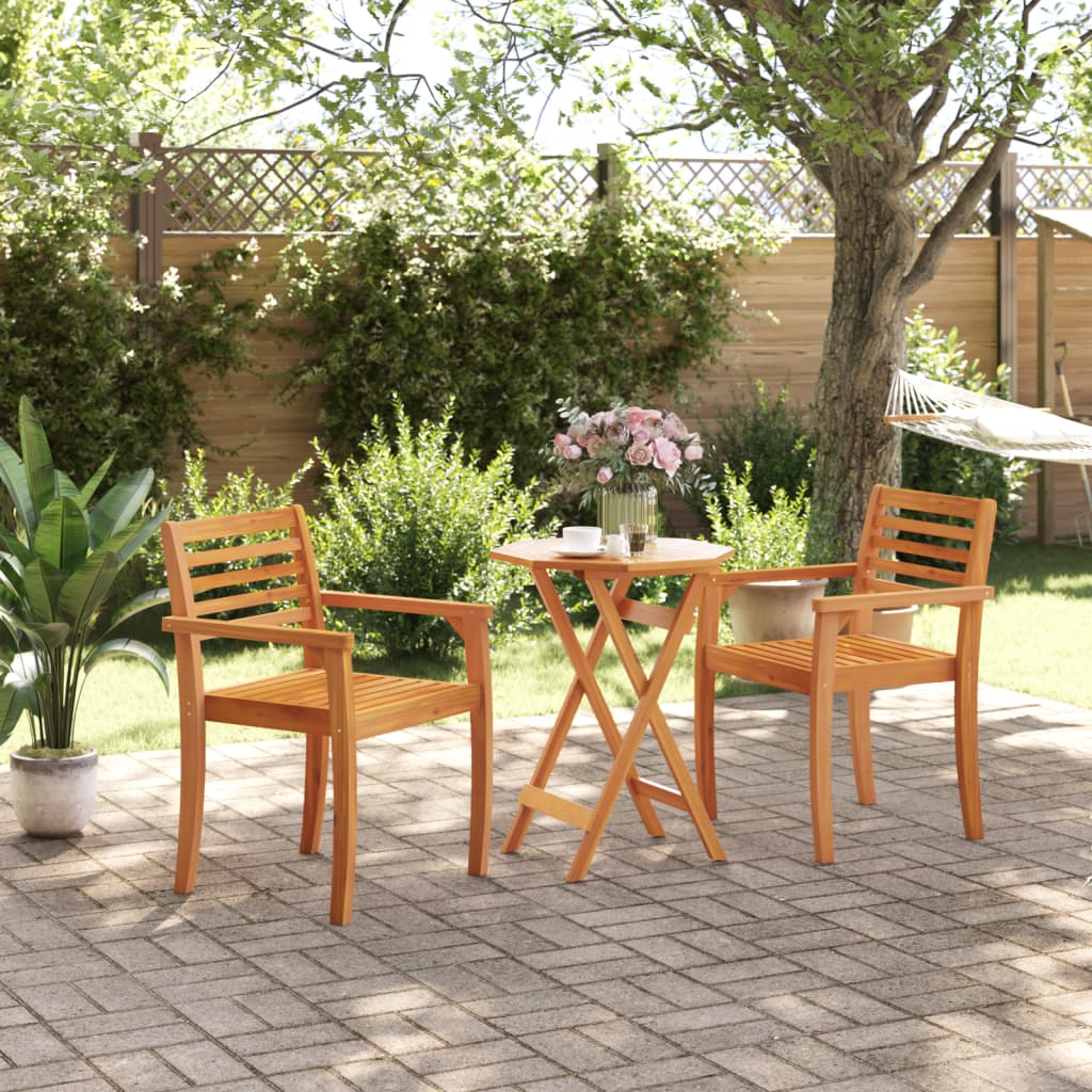 Foldable garden table, 60x75cm, solid acacia wood