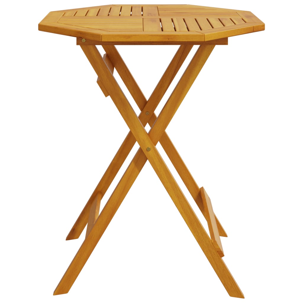 Foldable garden table, 60x75cm, solid acacia wood