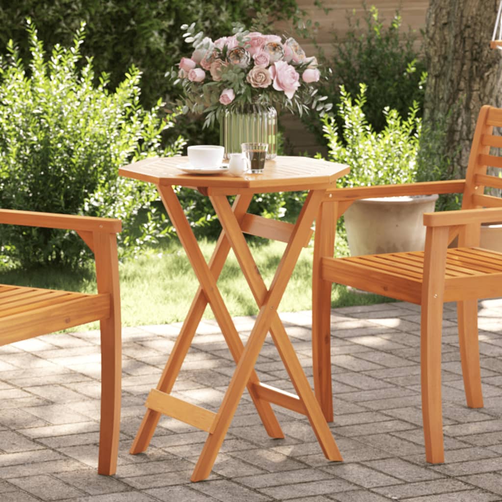 Foldable garden table, 60x75cm, solid acacia wood