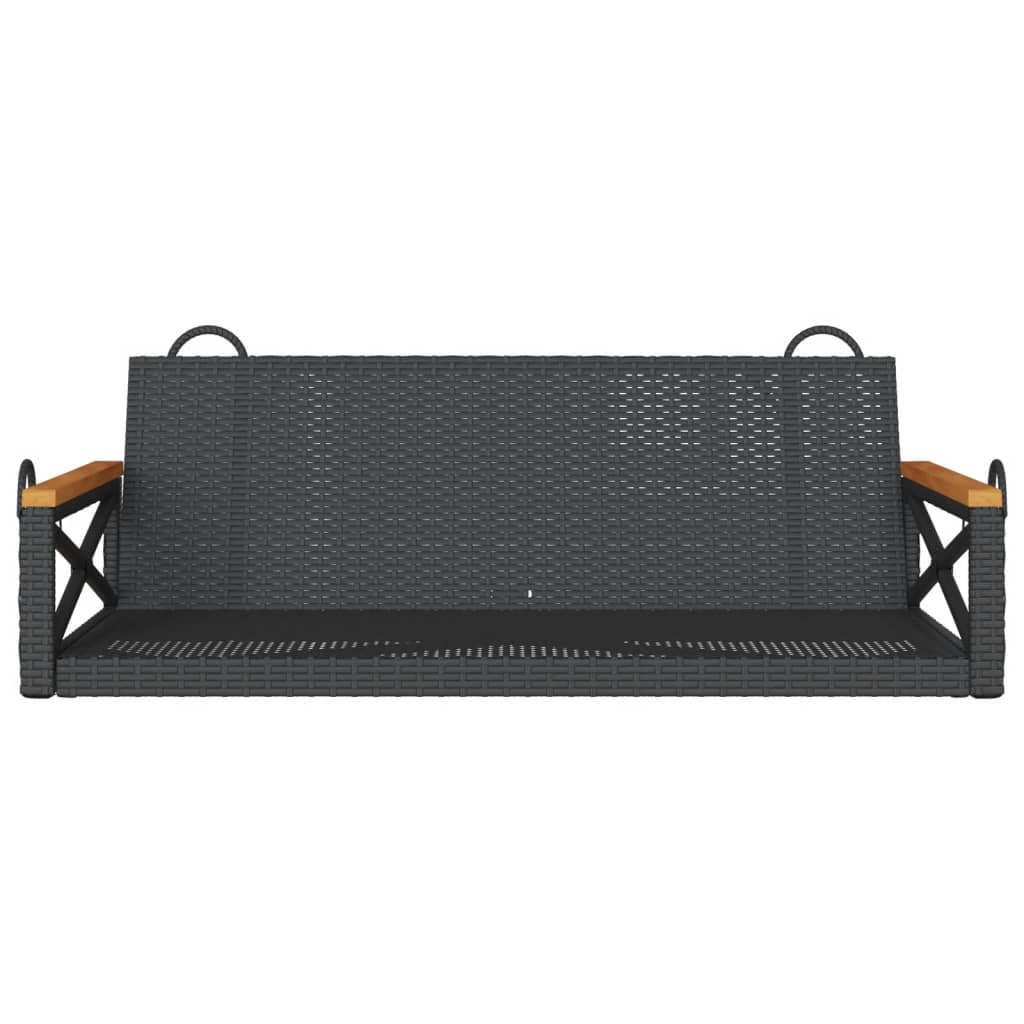 Swing bench, black, 109x62x40cm, polyrattan