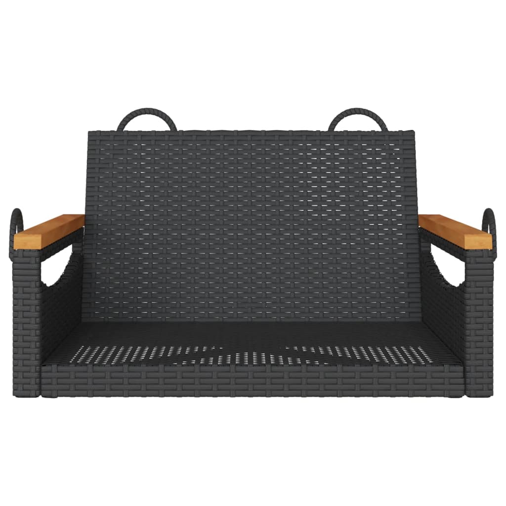 Swing-bench, black, 63x62x40cm, polyrattan