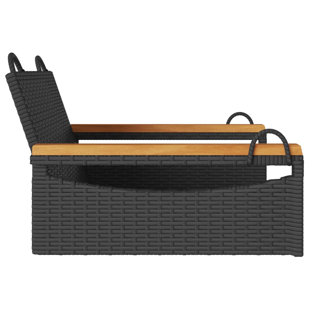 Swing-bench, black, 63x62x40cm, polyrattan