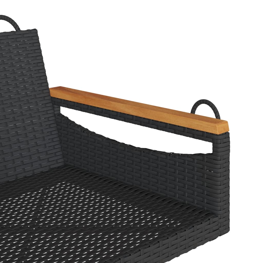 Swing-bench, black, 63x62x40cm, polyrattan