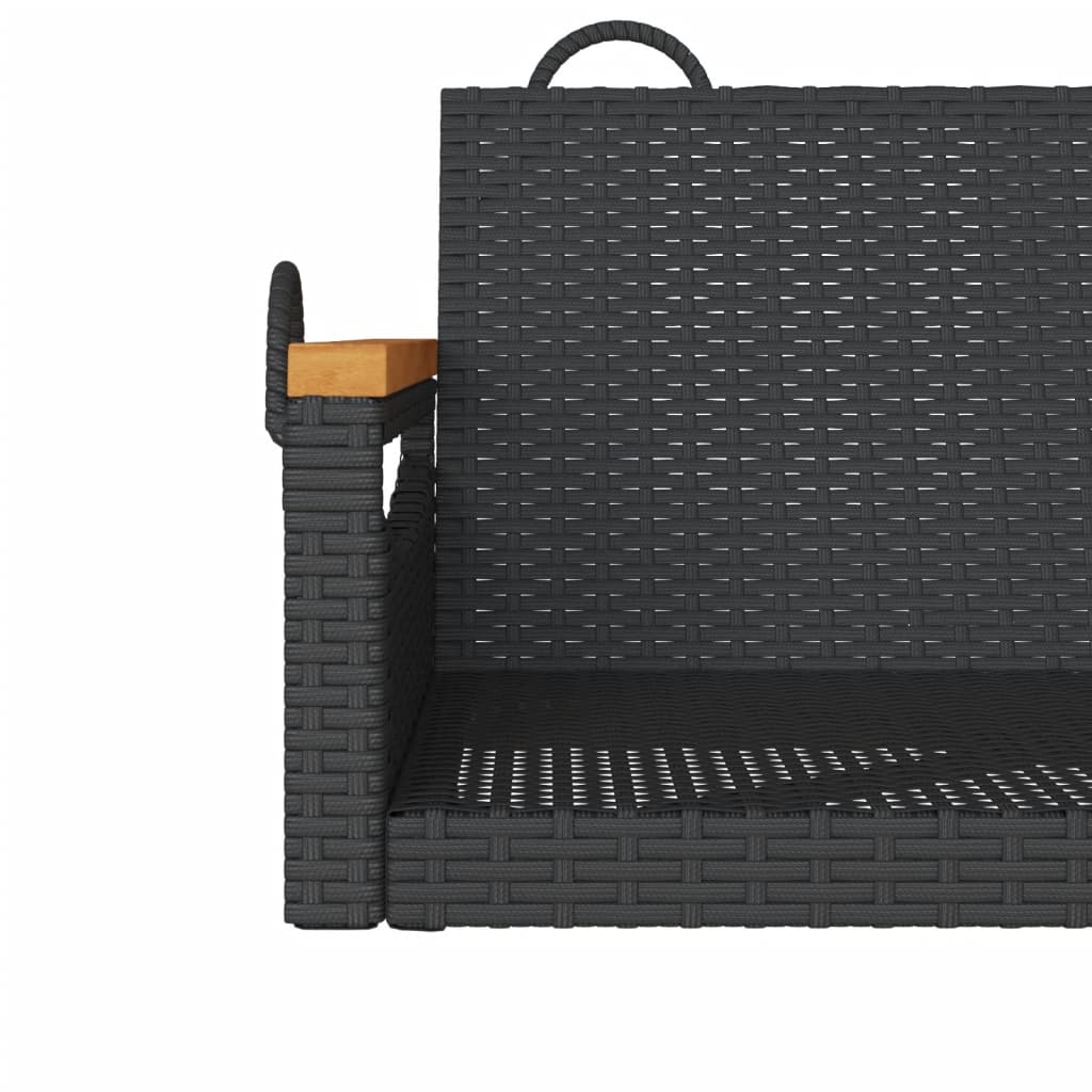 Swing-bench, black, 63x62x40cm, polyrattan
