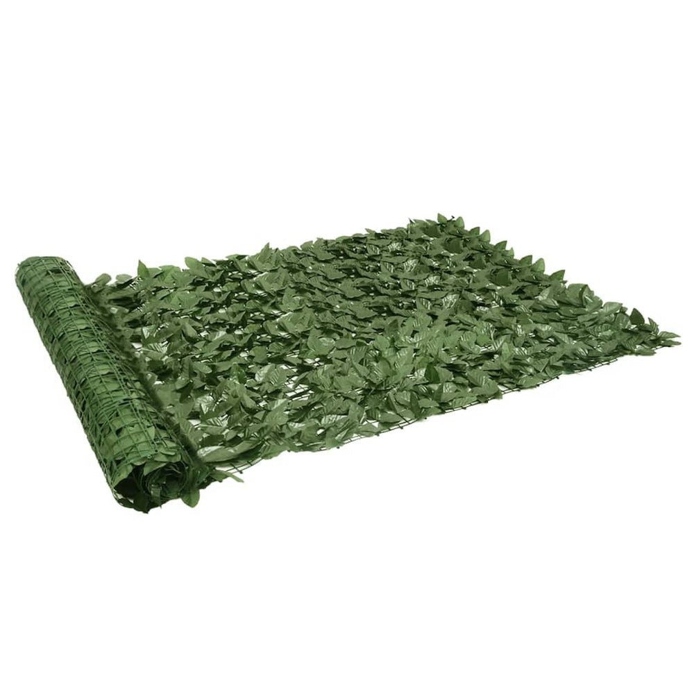 Balcony privacy screen, 300x150cm, with dark green leaves