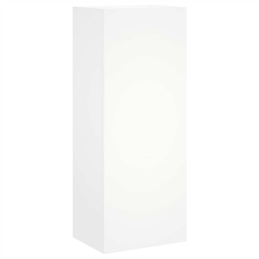 Wall-mounted TV cabinet set, 4-piece, white, engineered wood