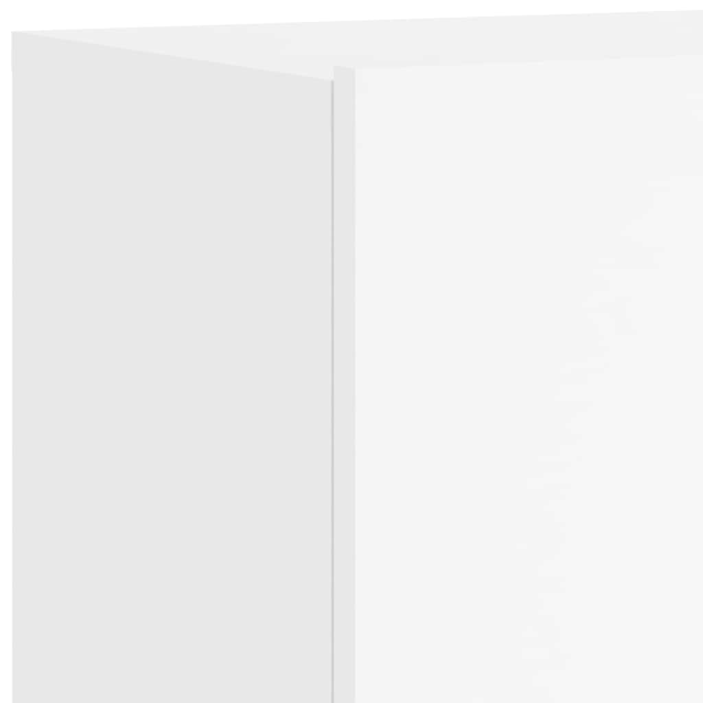 Wall-mounted TV cabinet set, 4-piece, white, engineered wood