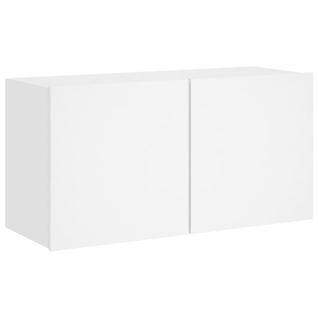 TV Wall Unit, 5-Piece, White, Engineered Wood