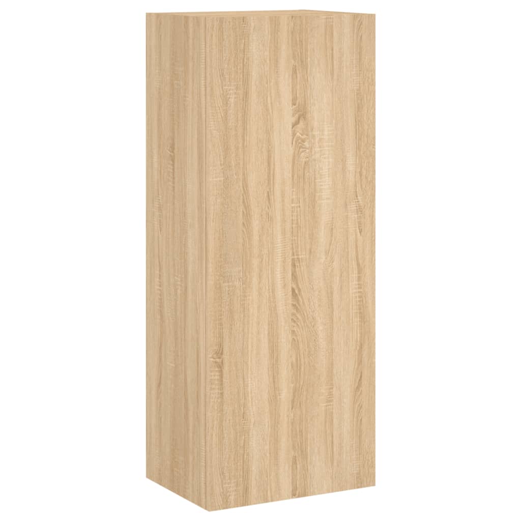 Wall-mounted TV cabinet, 5-piece, oak, engineered wood