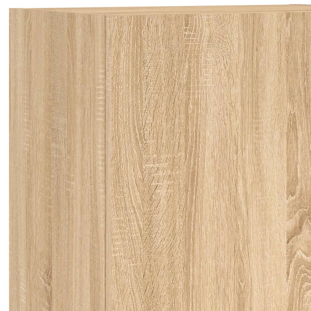 Wall-mounted TV cabinet, 5-piece, oak, engineered wood