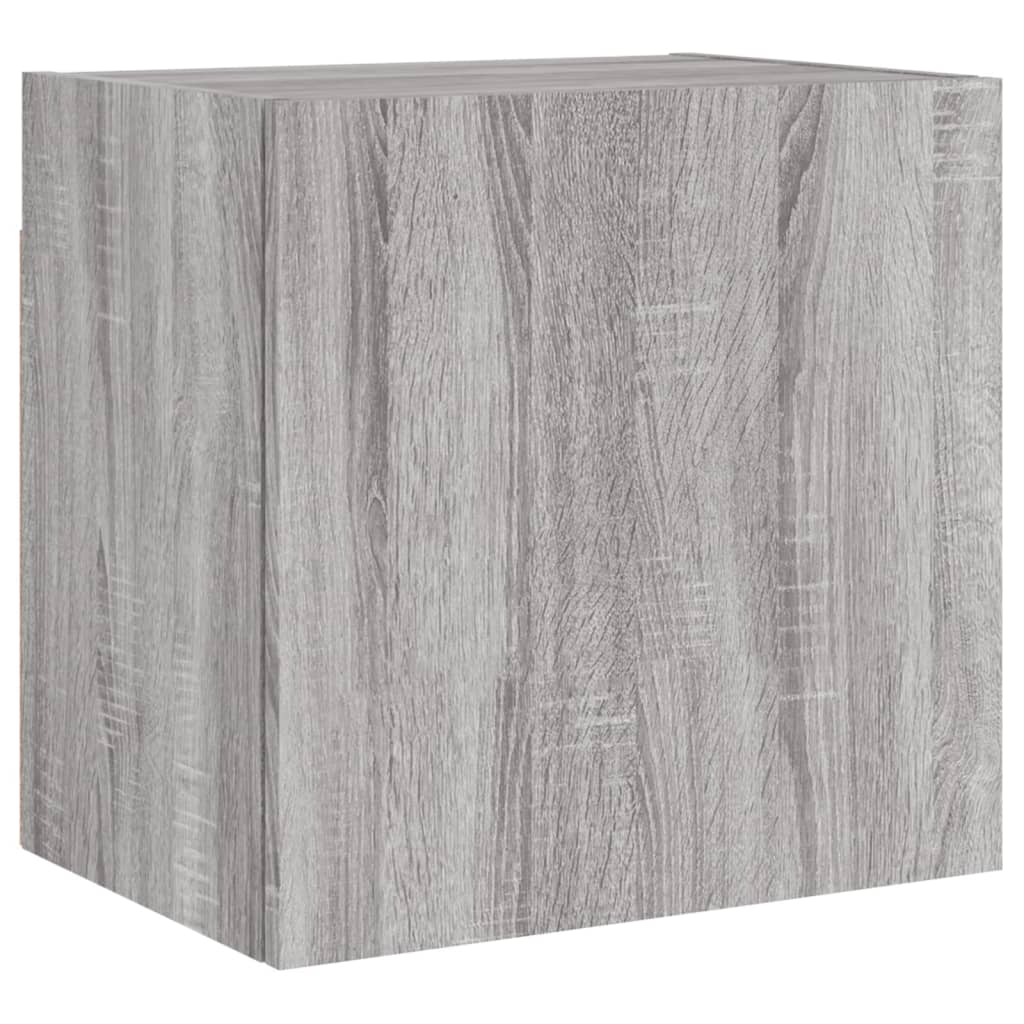 Wall-mounted TV cabinet, 5-piece, grey oak, engineered wood