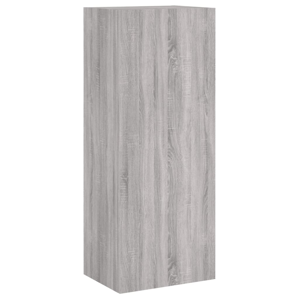 Wall-mounted TV cabinet, 5-piece, grey oak, engineered wood