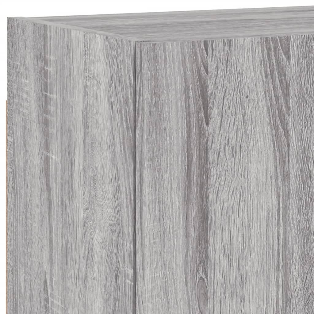 Wall-mounted TV cabinet, 5-piece, grey oak, engineered wood