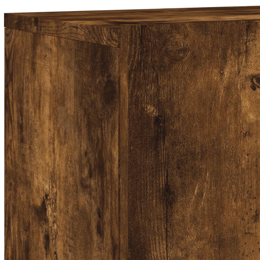 Wall-mounted TV cabinet, 5-piece, smoked oak, engineered wood