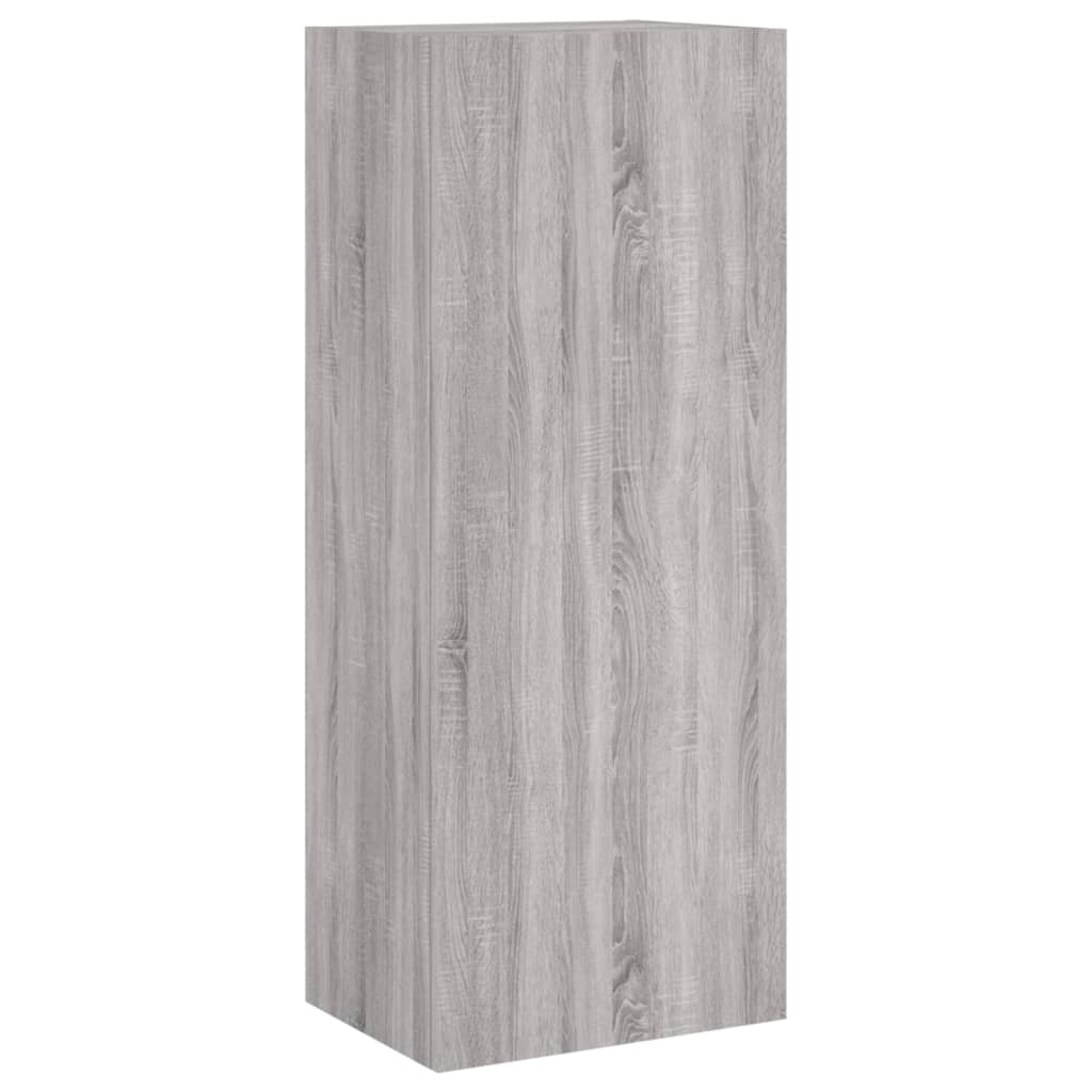 Wall-mounted TV cabinet, 5-piece, grey oak, engineered wood