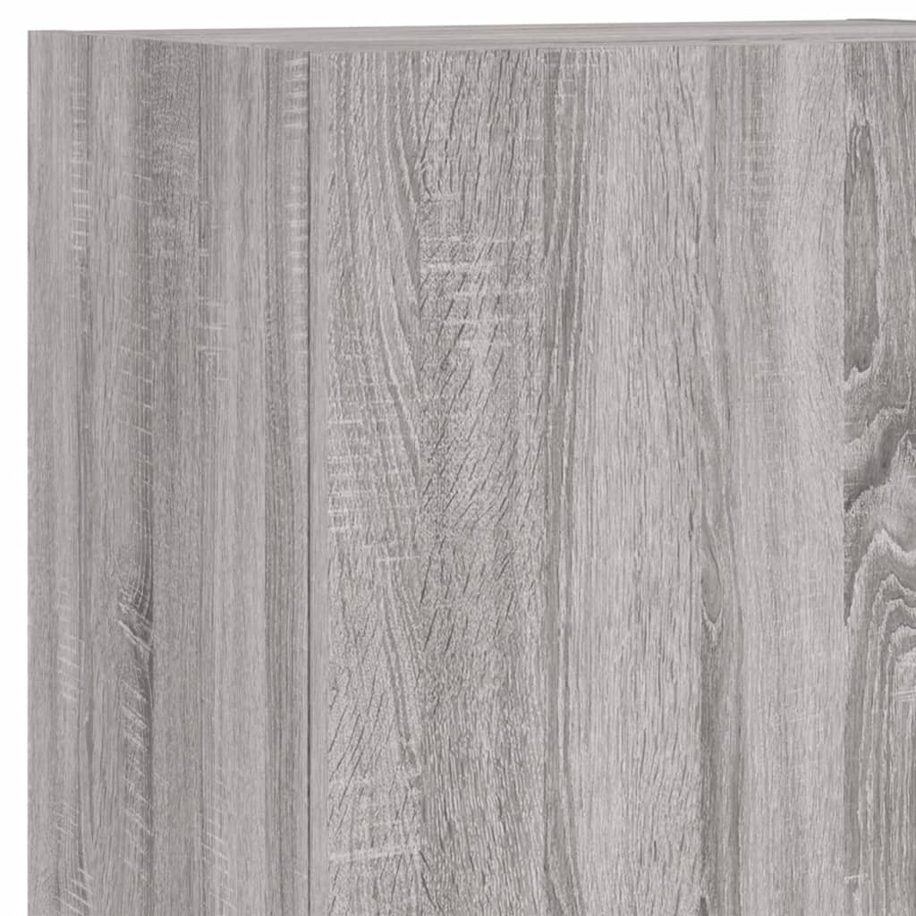 Wall-mounted TV cabinet, 5-piece, grey oak, engineered wood