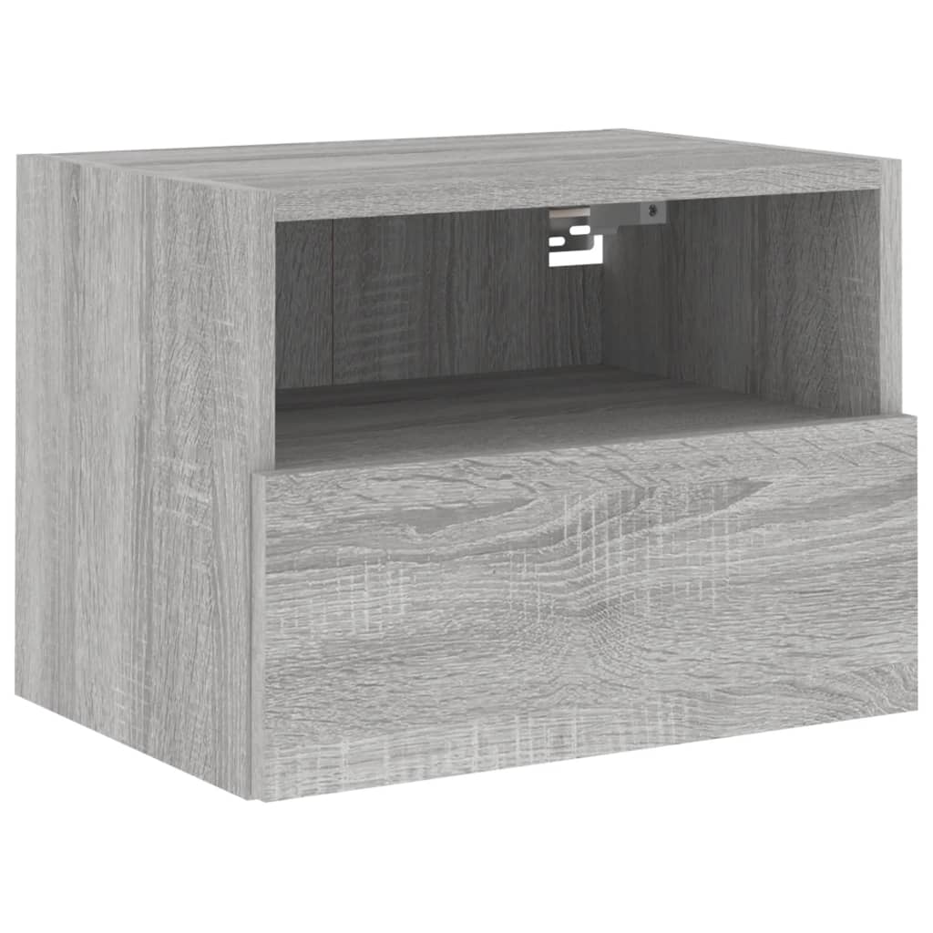 Wall-mounted TV cabinet, 5-piece, grey oak, engineered wood