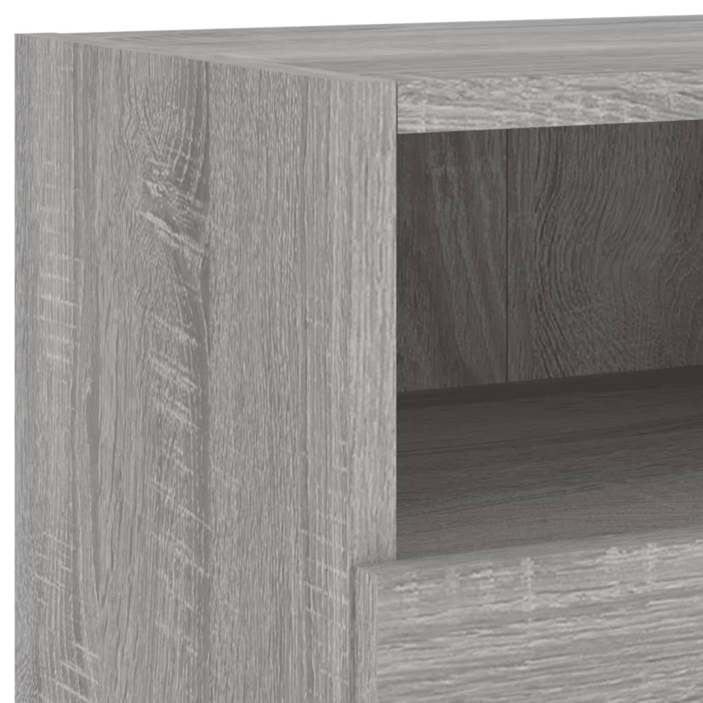 Wall-mounted TV cabinet, 5-piece, grey oak, engineered wood