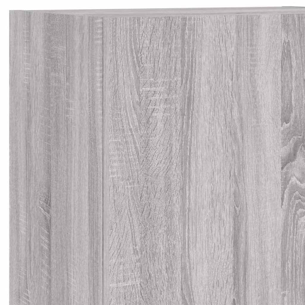 Wall-mounted TV cabinet, 5-piece, grey oak, engineered wood