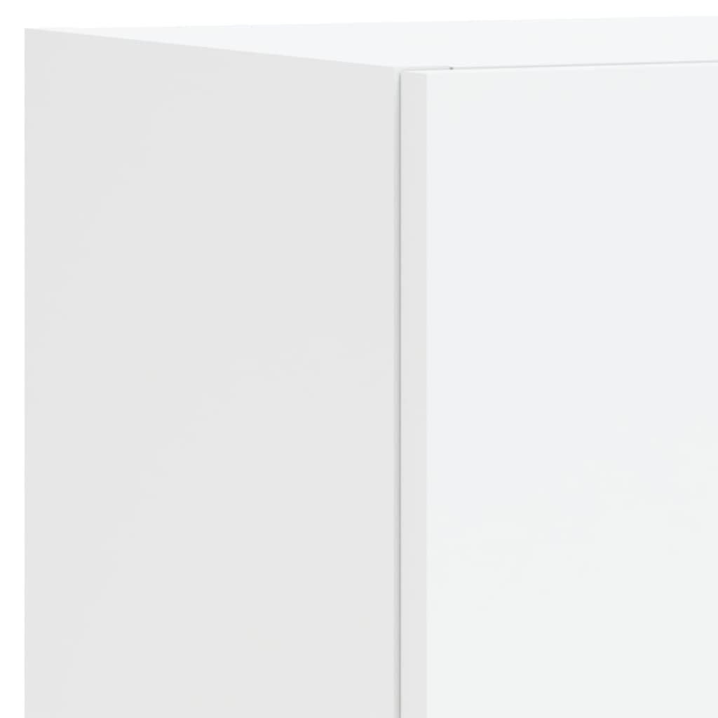 Sieninės TV spintelės su LED lemputėmis, 4 dalių, baltos